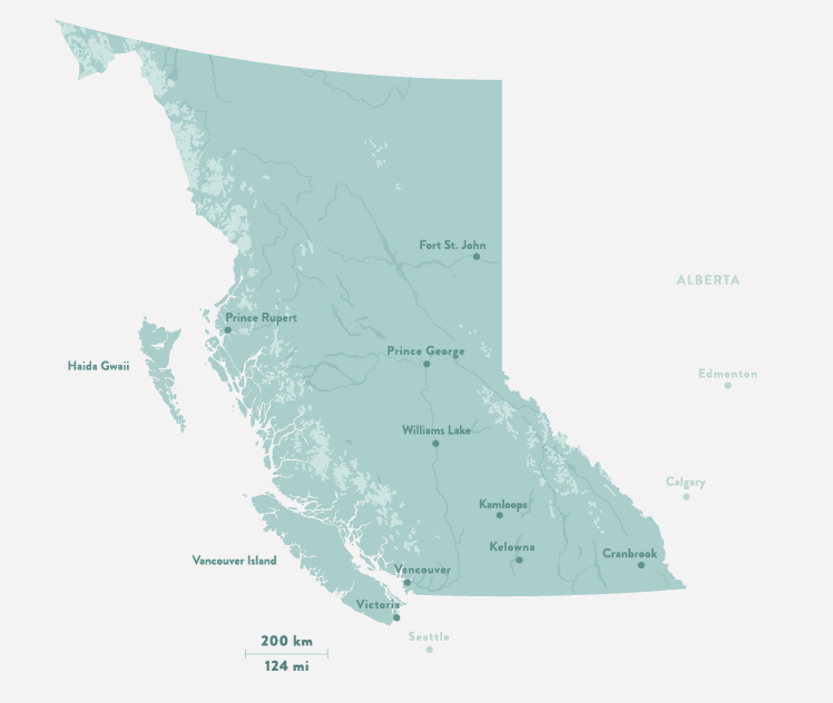 map of bc canada with cities Bc Road Trip And Places Of Interest Maps Super Natural Bc map of bc canada with cities